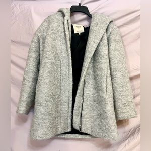 Zara Wool Textured Winter jacket Zip up with Hood